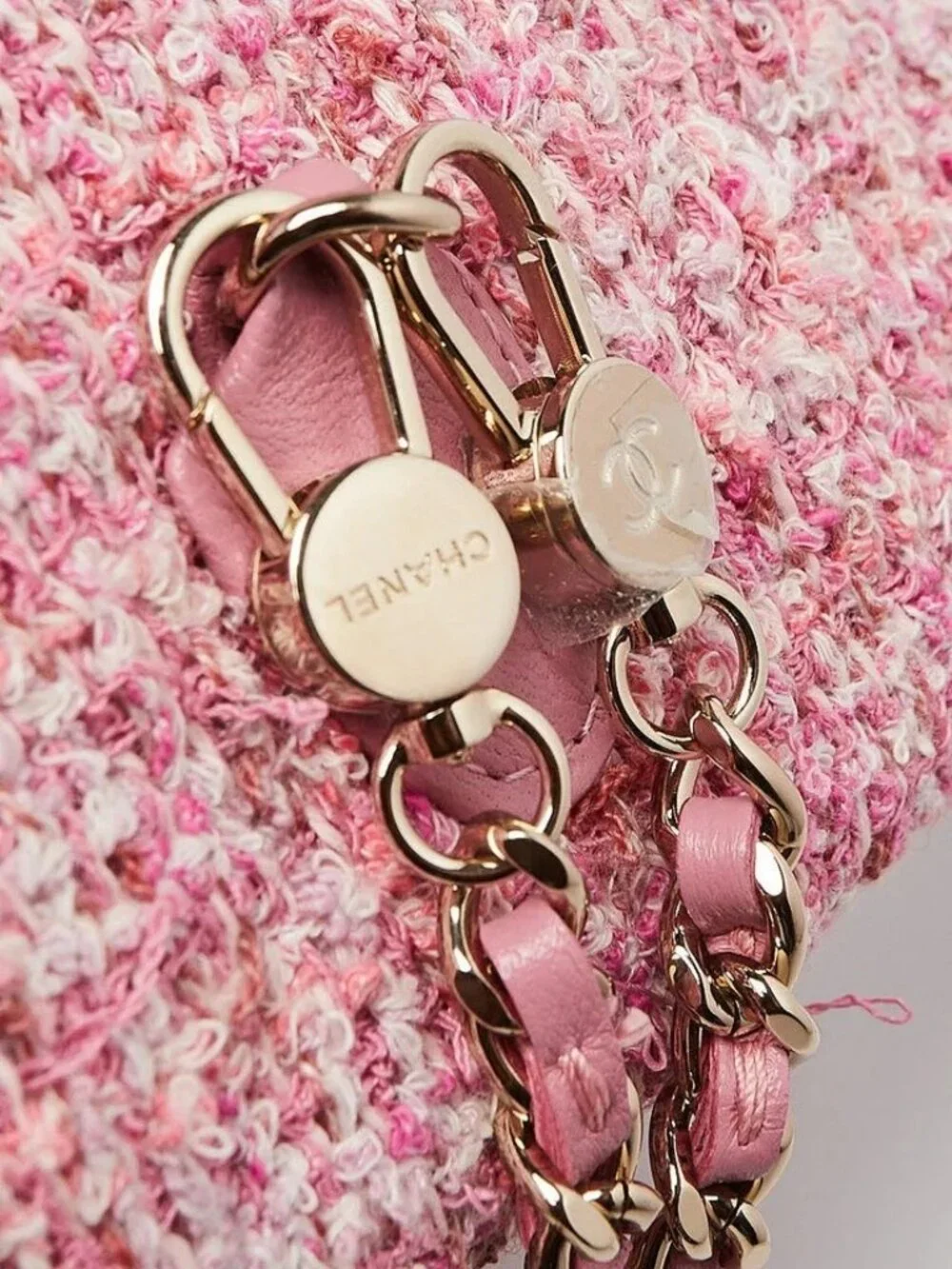 Chanel Pink/White Tweed Mini Backpack Bag - Picture 8 of 12